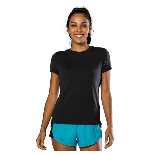 Black - Front - Nathan Womens-Ladies Dash Plain Crew Neck T-Shirt