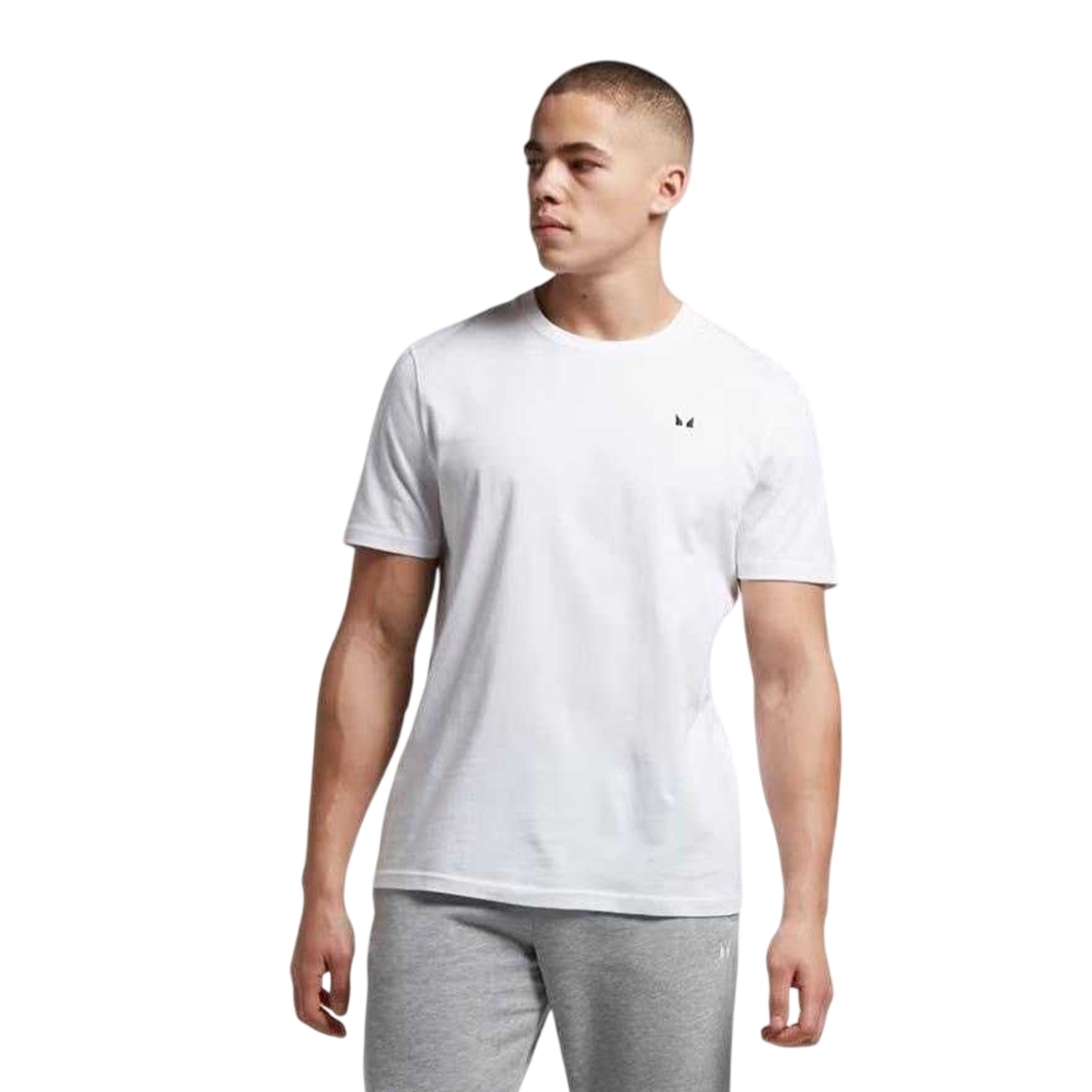 White - Front - MyProtein Mens Logo Crew Neck Regular T-Shirt