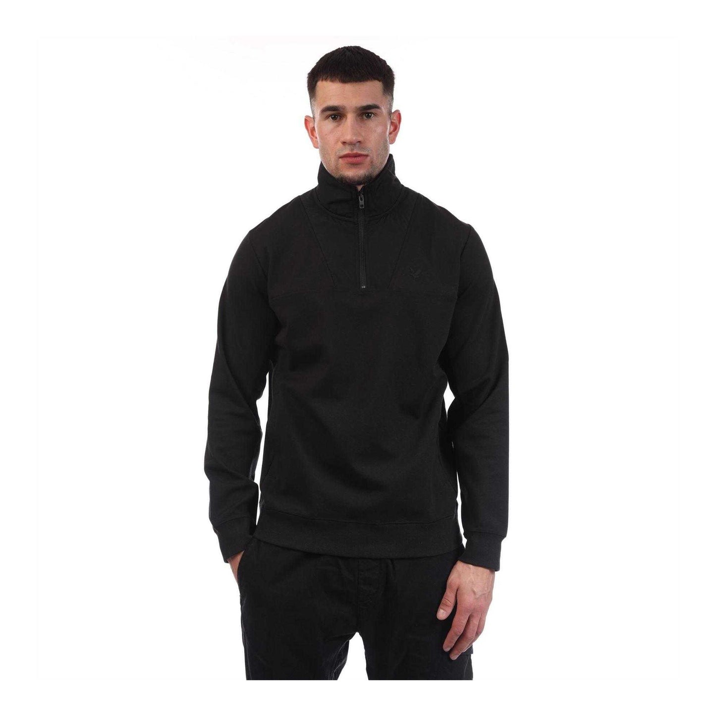 Black - Front - Lyle & Scott Mens Hybrid Sweatshirt