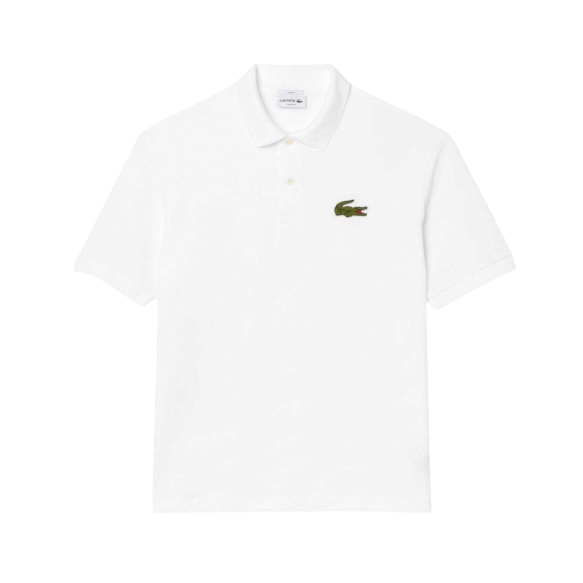 White - Front - Lacoste Mens L.12.12 Embroidered Logo Loose Fit Polo Shirt