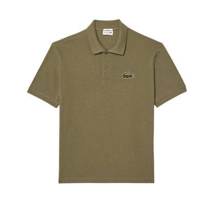 Khaki Green - Front - Lacoste Mens L.12.12 Embroidered Logo Loose Fit Polo Shirt