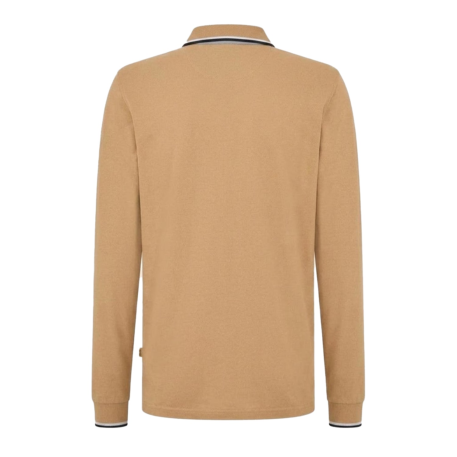 Beige - Back - Boss Mens Regent Long-Sleeved Polo Shirt