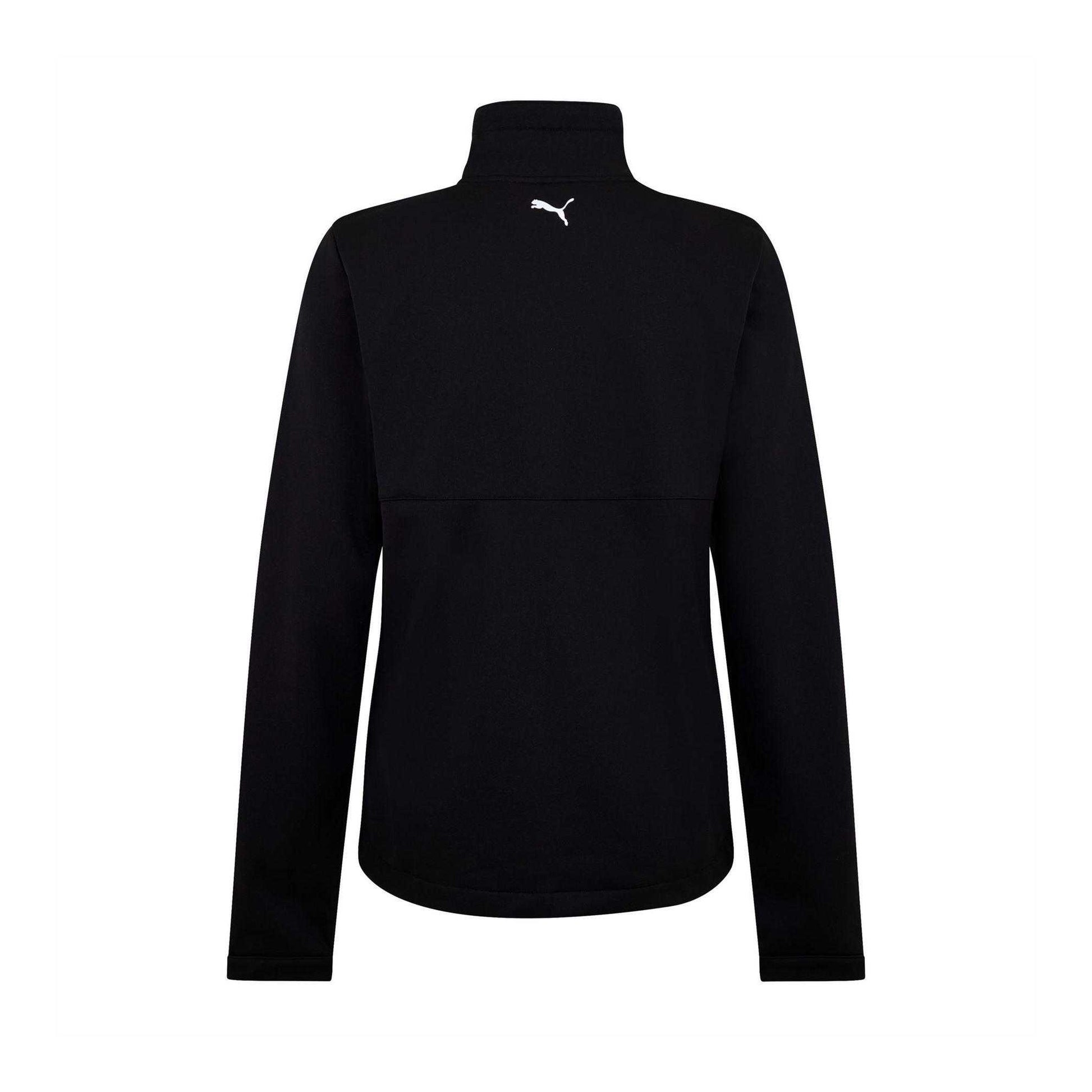 Black - Back - Puma Mens Half Zip Relaxed Fit Fleece Top
