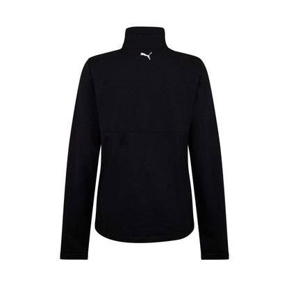 Black - Back - Puma Mens Half Zip Relaxed Fit Fleece Top