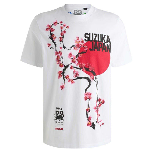 White - Front - Hugo Mens Vcarb Japan Regular T-Shirt