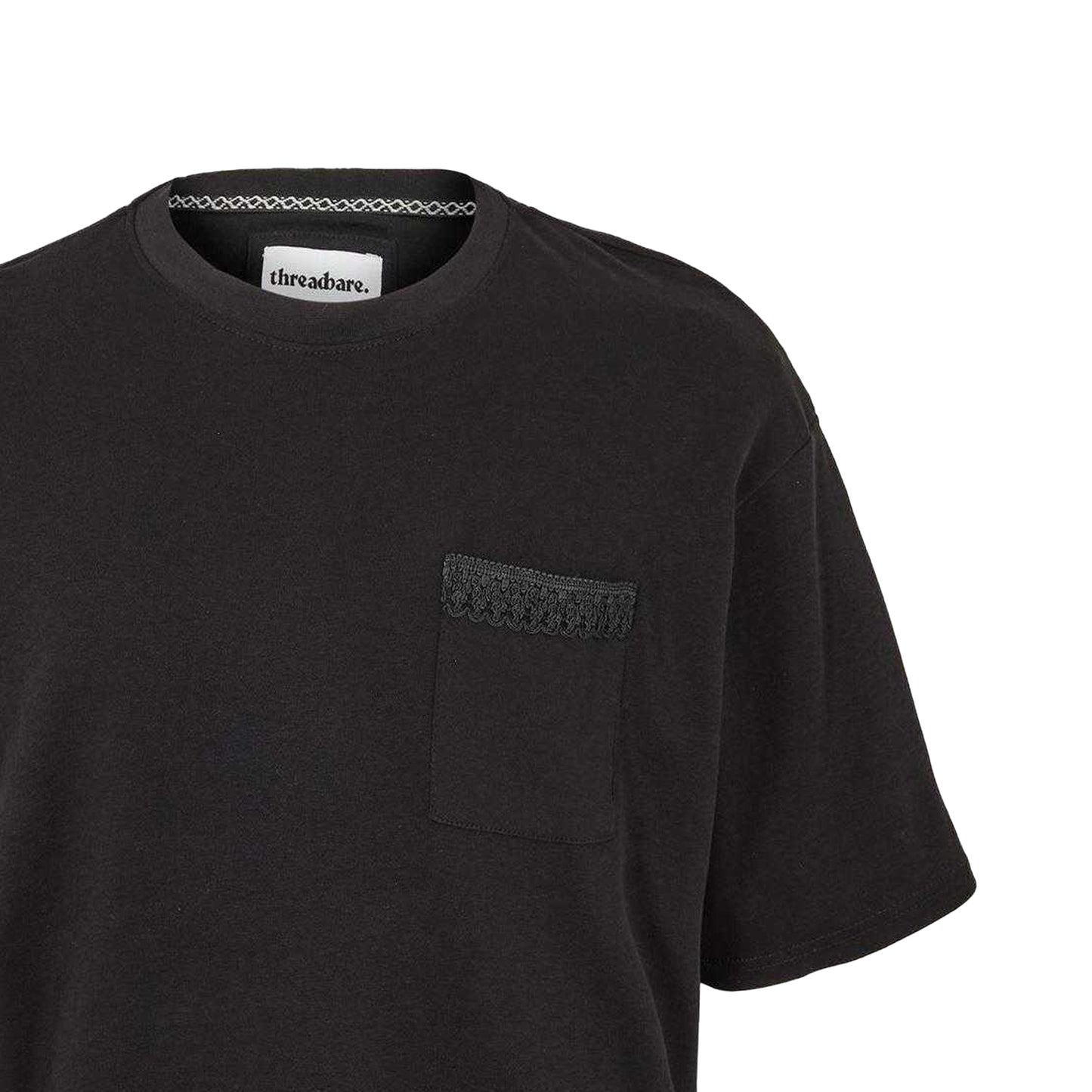 Black - Back - Threadbare Mens Dunedin Textured Knit Regular T-Shirt