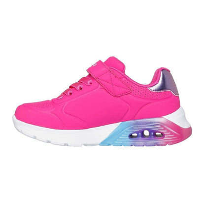 Pink-White - Back - Skechers Girls Embossed Trainers