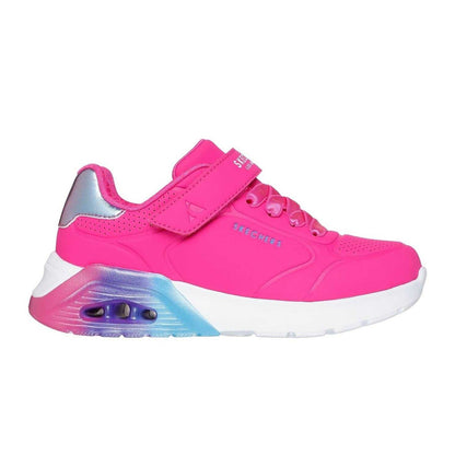 Pink-White - Side - Skechers Girls Embossed Trainers