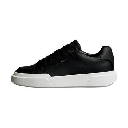 Black-White - Back - Calvin Klein Mens Leather Chunky Trainers
