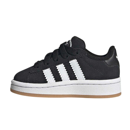 Black-White - Side - Adidas Childrens-Kids Campus 00s Leather Trainers