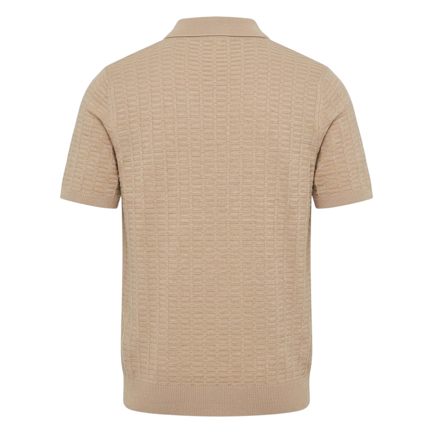 Beige - Back - Threadbare Mens Halliwell Short-Sleeved Polo Shirt