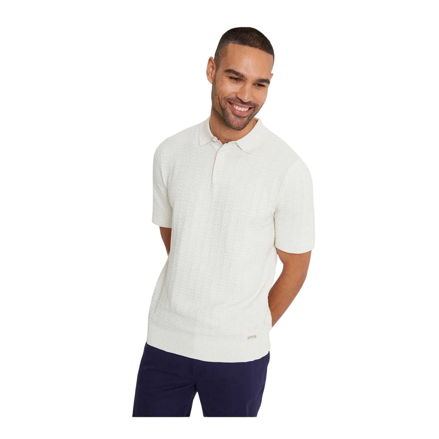 Ecru - Front - Threadbare Mens Halliwell Short-Sleeved Polo Shirt