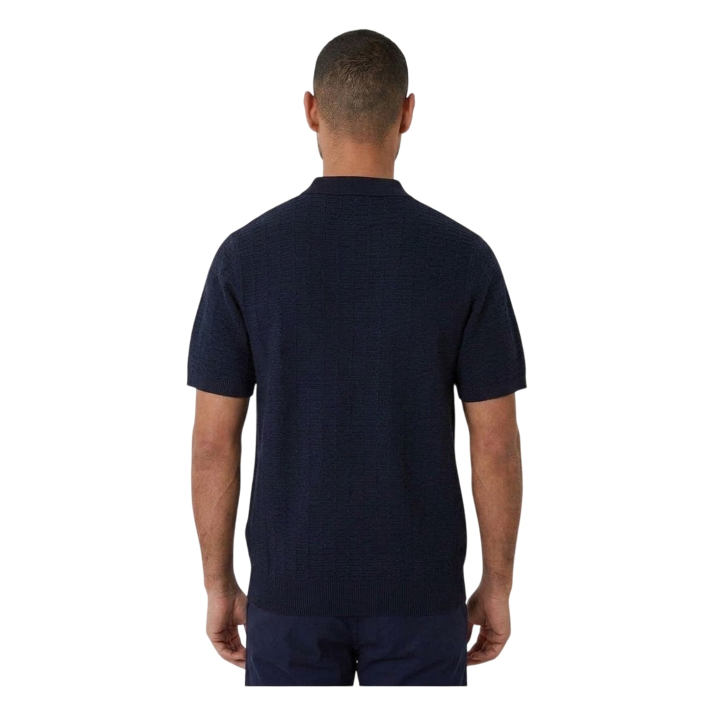 Navy - Back - Threadbare Mens Halliwell Short-Sleeved Polo Shirt