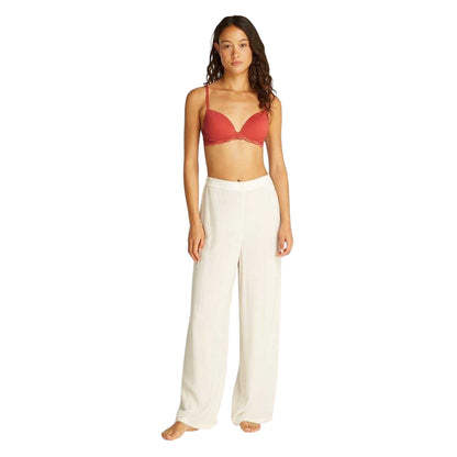 Terracotta - Side - Calvin Klein Womens-Ladies Demi Lace Trim Push Up Bra
