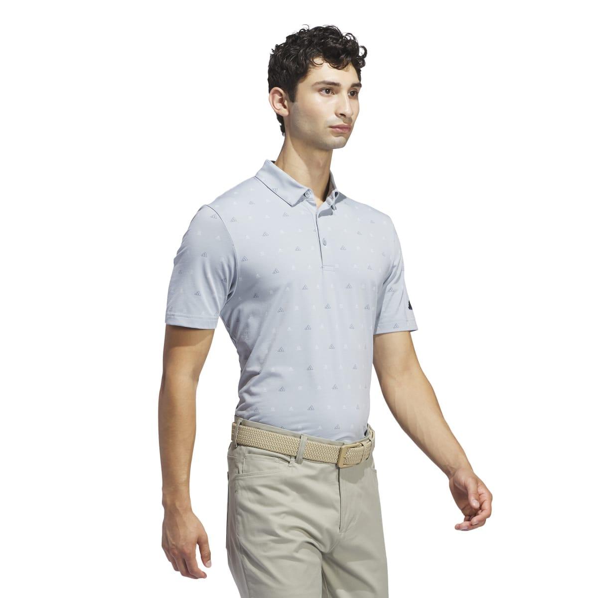 Light Blue - Lifestyle - Adidas Mens Go-To Crest Golf Polo Shirt