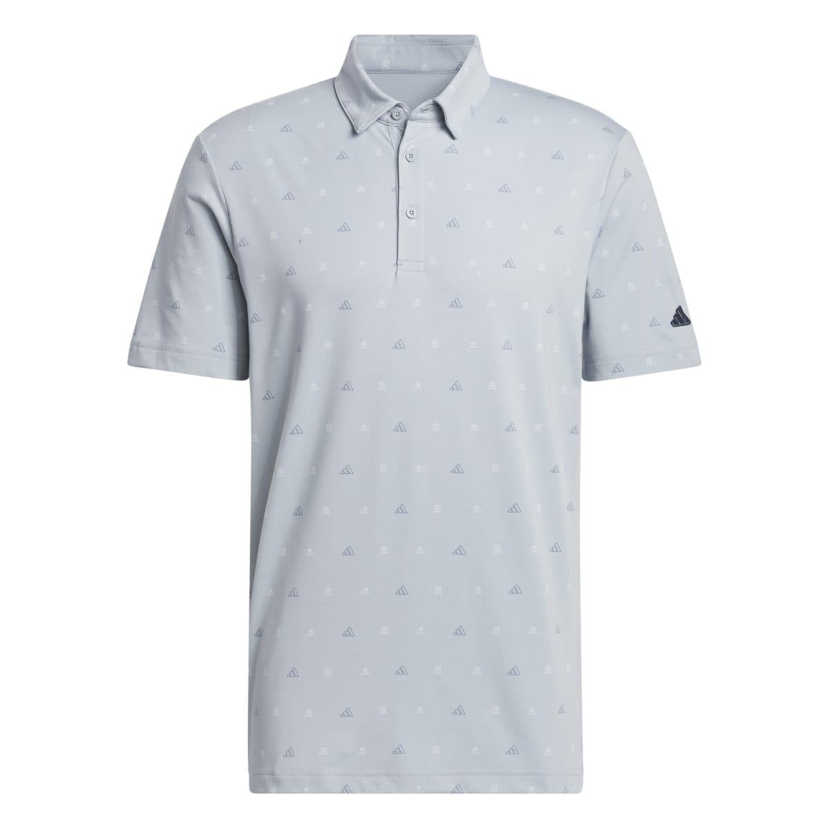 Light Blue - Front - Adidas Mens Go-To Crest Golf Polo Shirt
