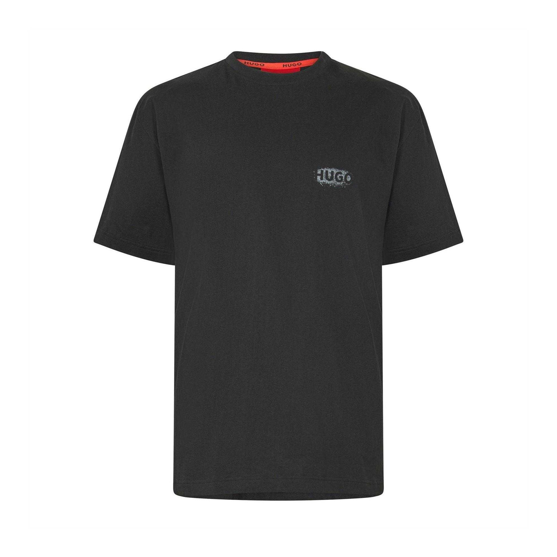 Black - Front - Hugo Mens Spray Logo Regular Short-Sleeved T-Shirt