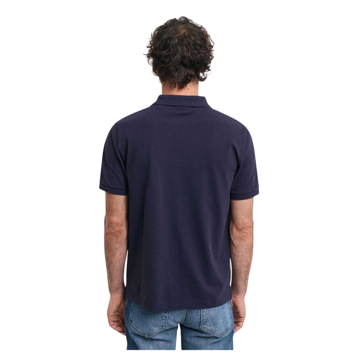 Blue - Back - Gant Mens Archive Shield Cotton Polo Shirt