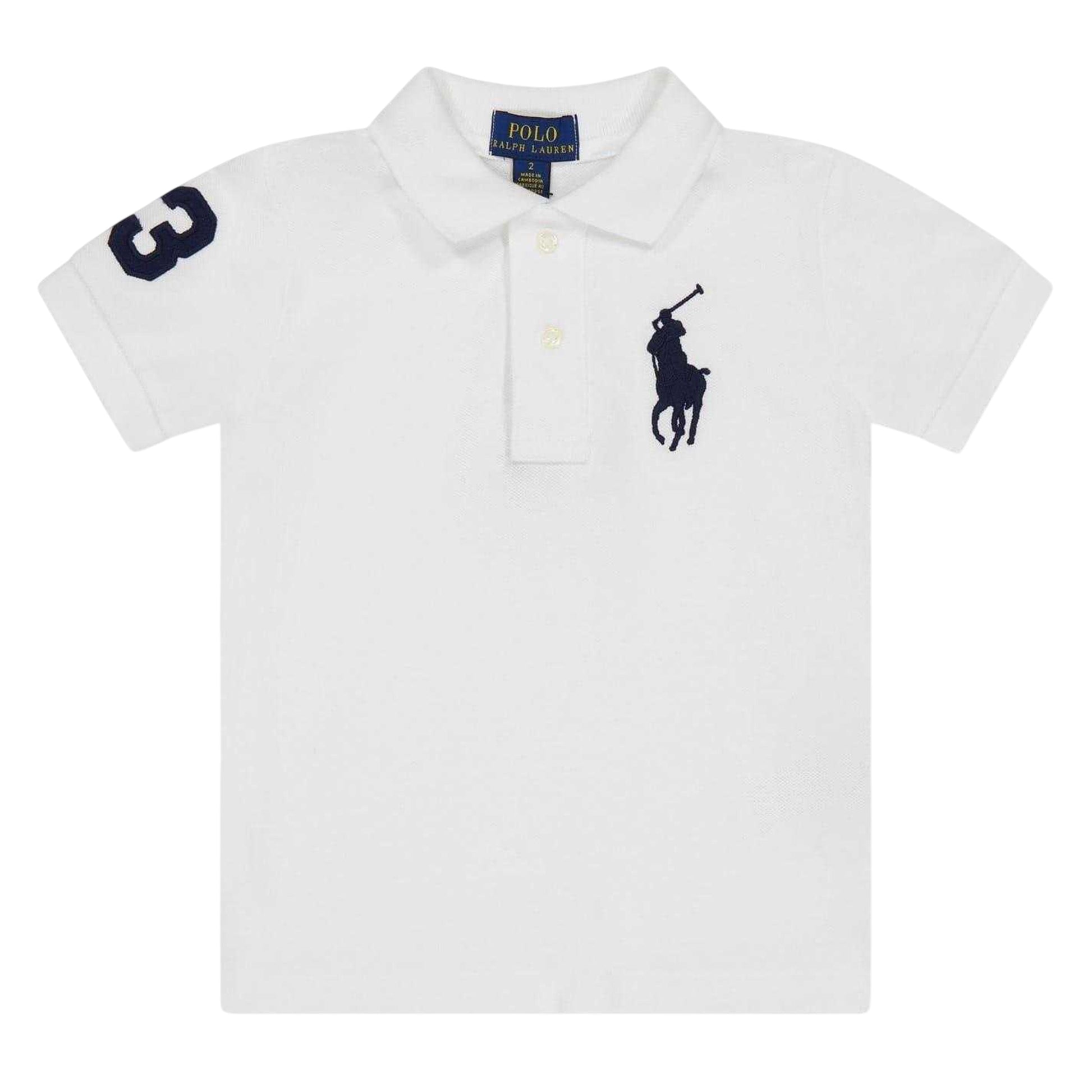 White - Front - Ralph Lauren Childrens-Kids Embroidered Logo Polo Shirt