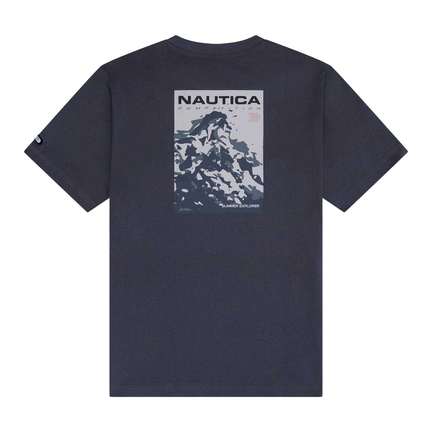 Charcoal - Back - Nautica Mens Wadi Chest Logo Regular T-Shirt