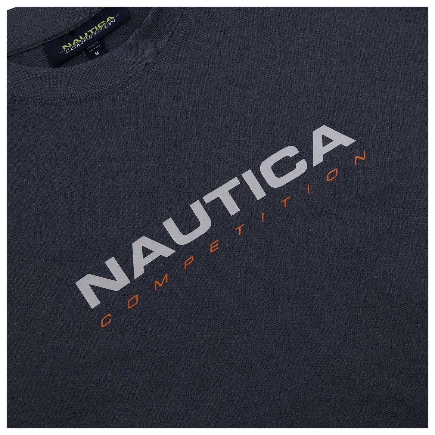Charcoal - Side - Nautica Mens Wadi Chest Logo Regular T-Shirt
