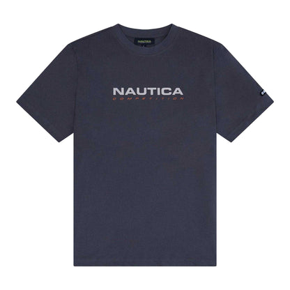 Charcoal - Front - Nautica Mens Wadi Chest Logo Regular T-Shirt