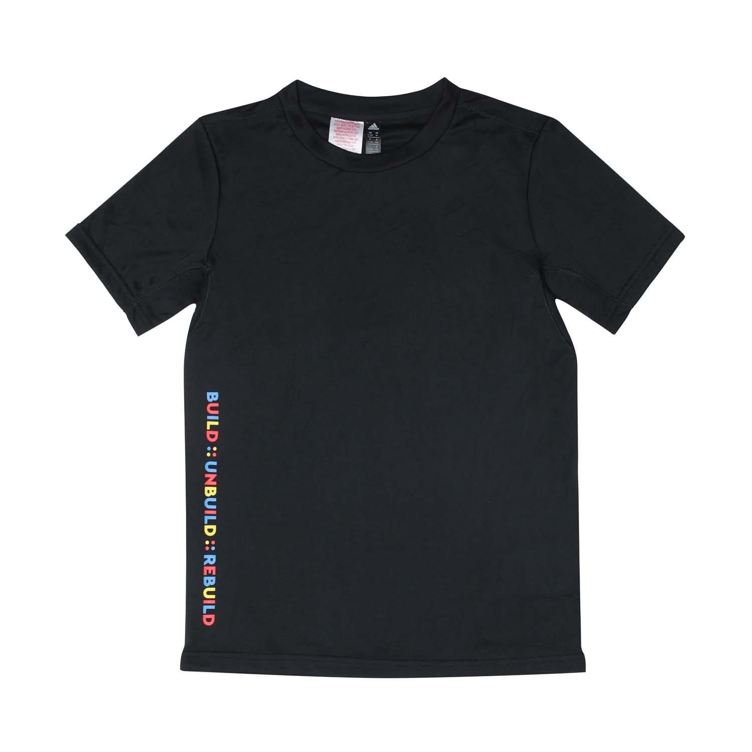 Black - Front - Adidas Childrens-Kids Play Lego T-Shirt