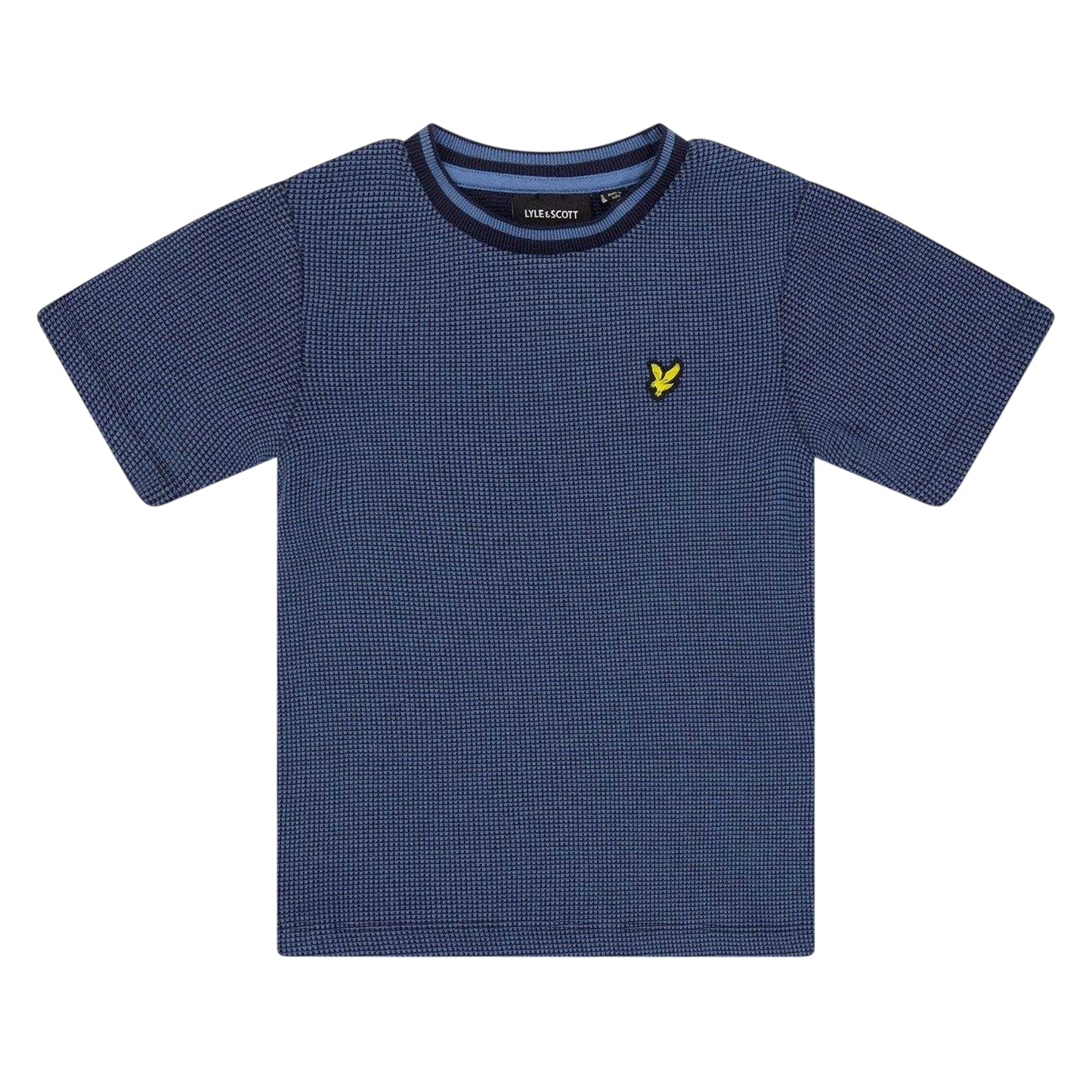 Dark Navy - Front - Lyle & Scott Childrens-Kids Embroidered Logo Waffle Knit Regular T-Shirt