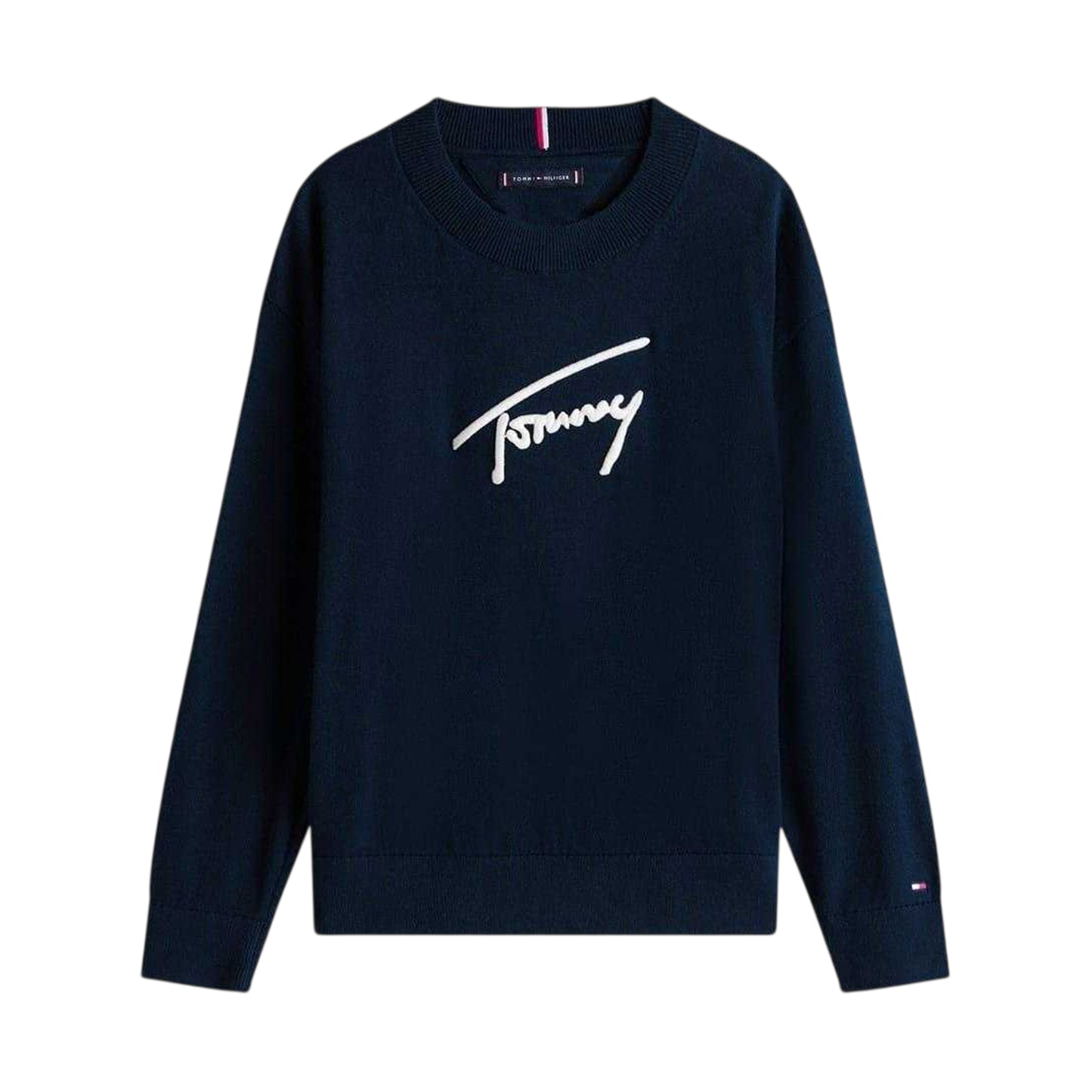 Night Navy - Front - Tommy Hilfiger Childrens-Kids Graphic Knitted Sweatshirt