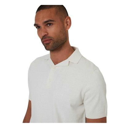 Ecru - Side - Threadbare Mens Collared Polo Shirt