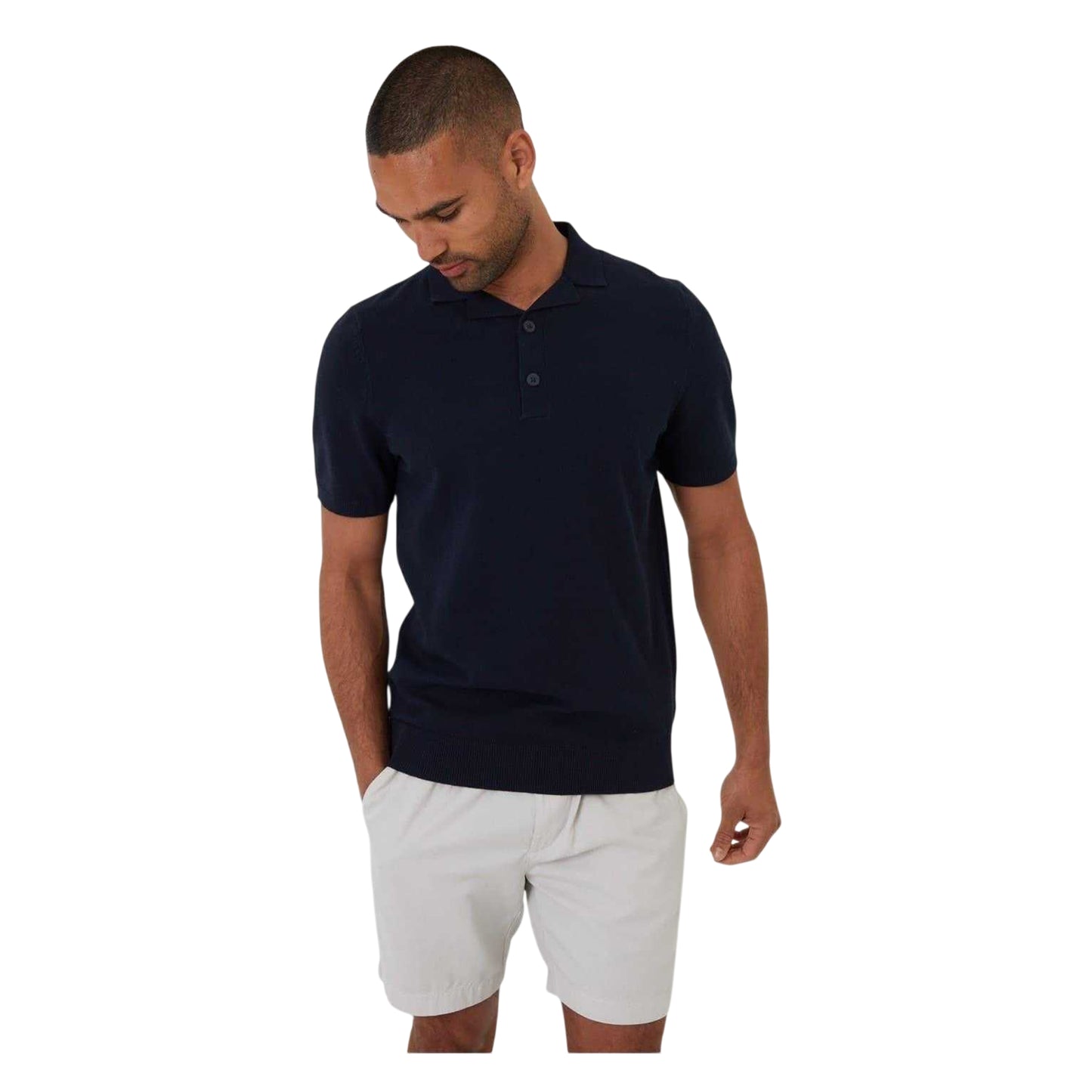 Navy - Front - Threadbare Mens Collared Polo Shirt