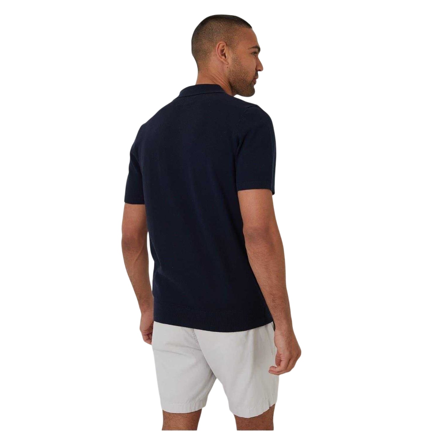 Navy - Back - Threadbare Mens Collared Polo Shirt