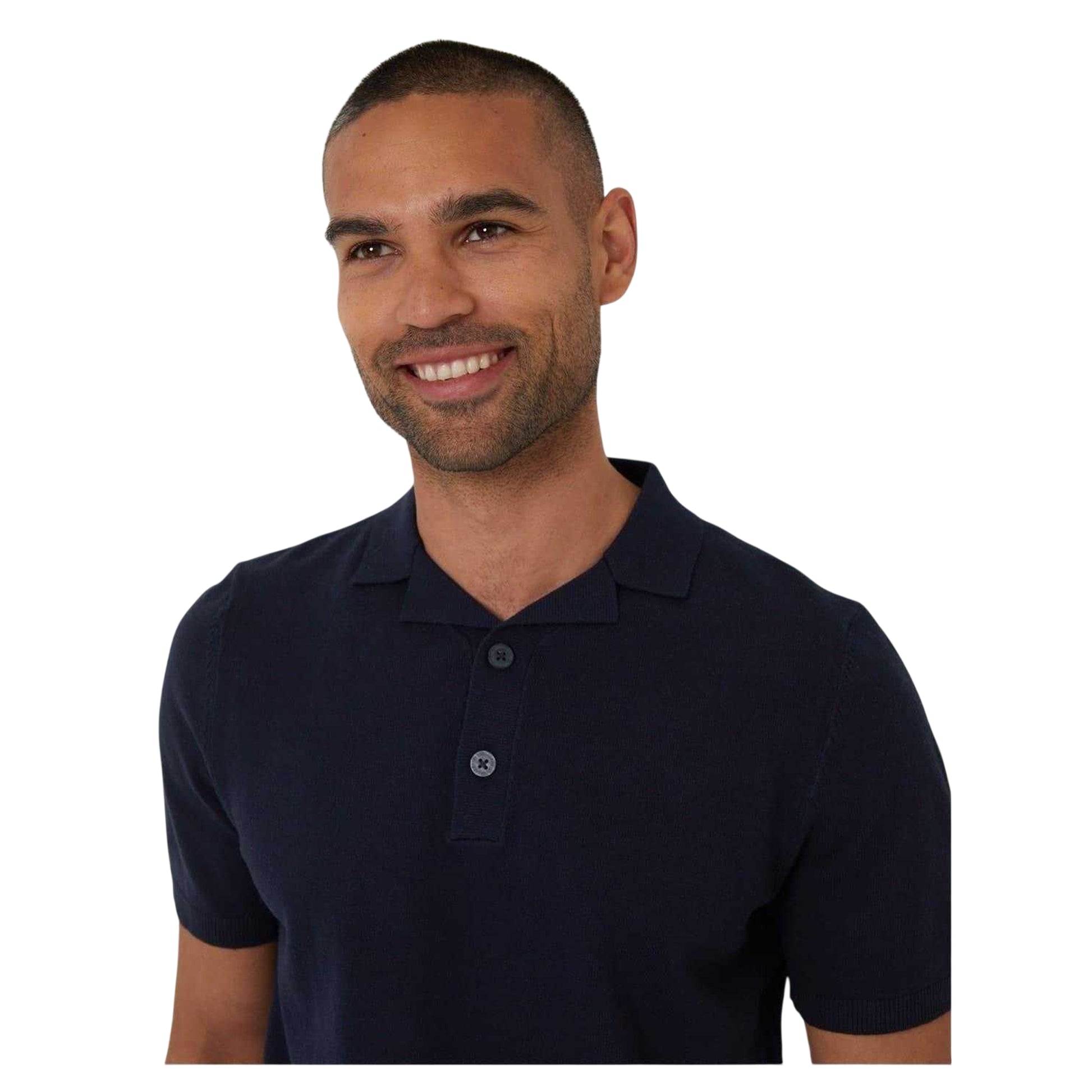 Navy - Side - Threadbare Mens Collared Polo Shirt