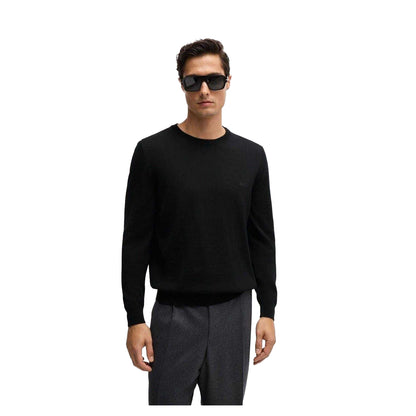 Black - Side - Boss Mens Botto Knitted Jumper