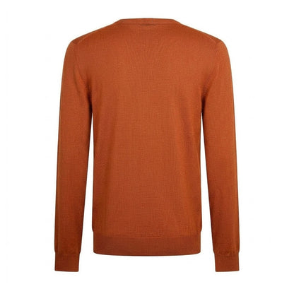 Dark Orange - Back - Boss Mens Botto Knitted Jumper