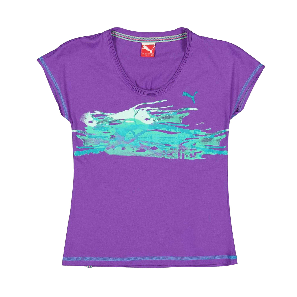 Purple - Front - Puma Childrens-Kids Wave Splash Regular T-Shirt