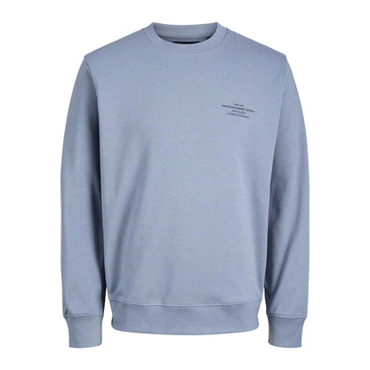 Flint Stone - Front - Jack And Jones Mens Logo Crew Neck Sweatshirt