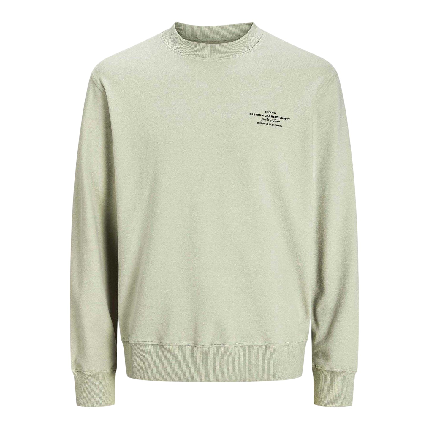 Aqua Grey - Front - Jack And Jones Mens Logo Crew Neck Sweatshirt