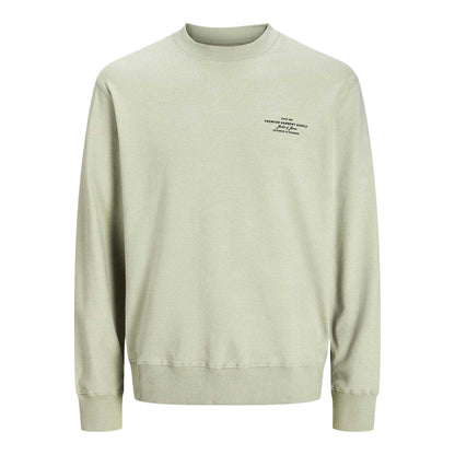 Aqua Grey - Front - Jack And Jones Mens Logo Crew Neck Sweatshirt