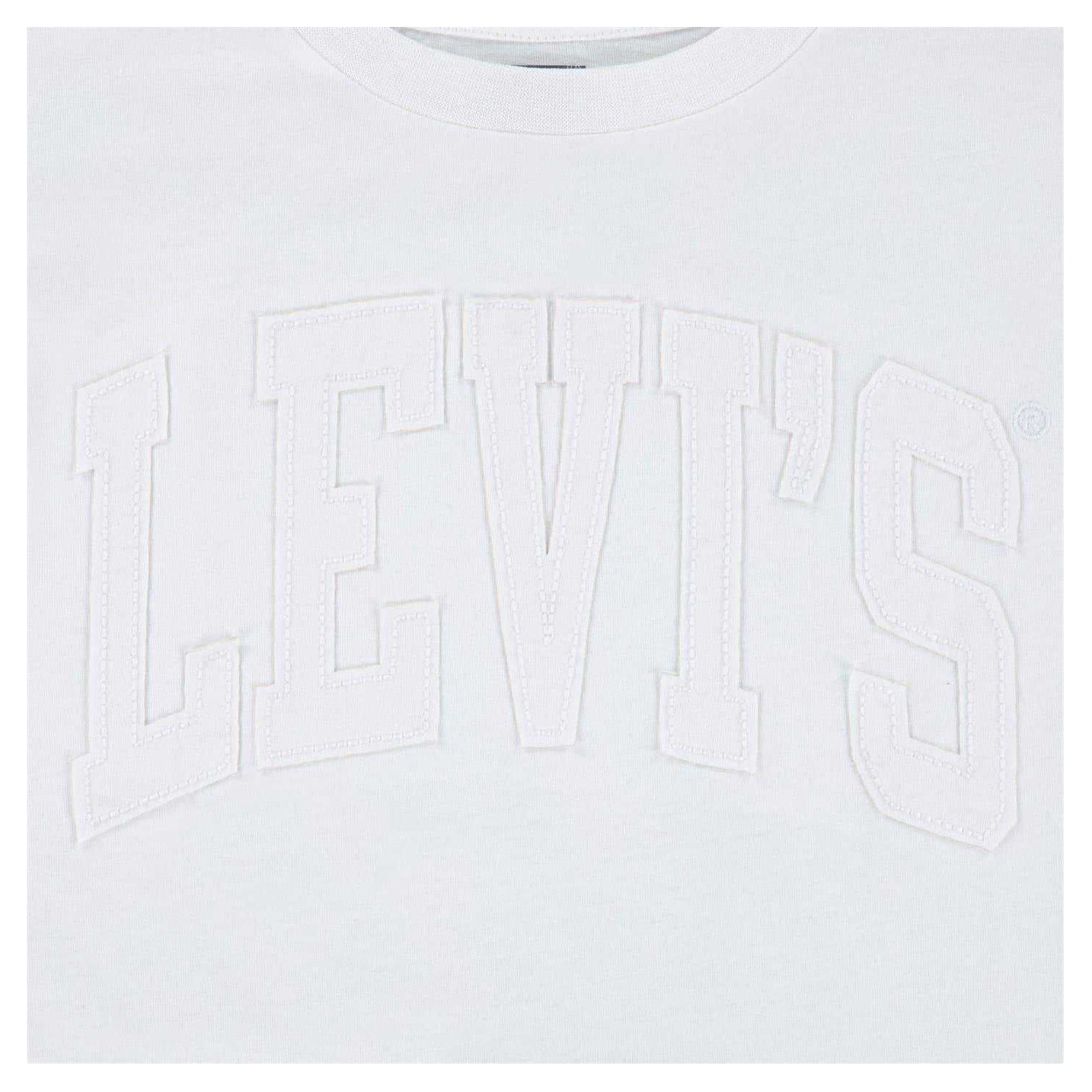 White - Side - Levis Childrens-Kids Embossed Oversized T-Shirt