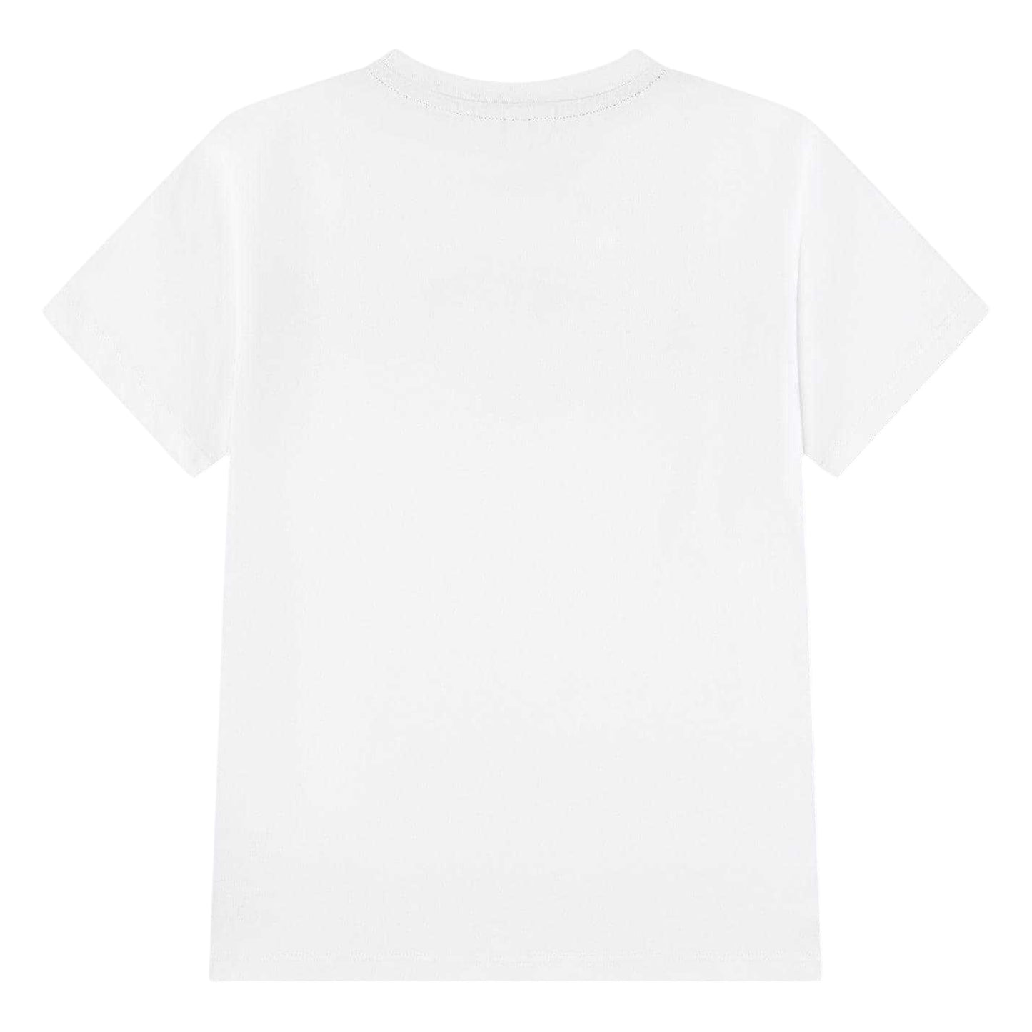 White - Back - Lacoste Childrens-Kids Striped Regular T-Shirt