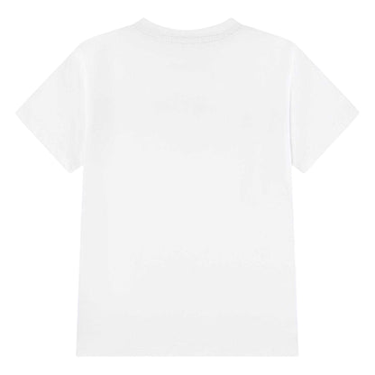 White - Back - Lacoste Childrens-Kids Striped Regular T-Shirt