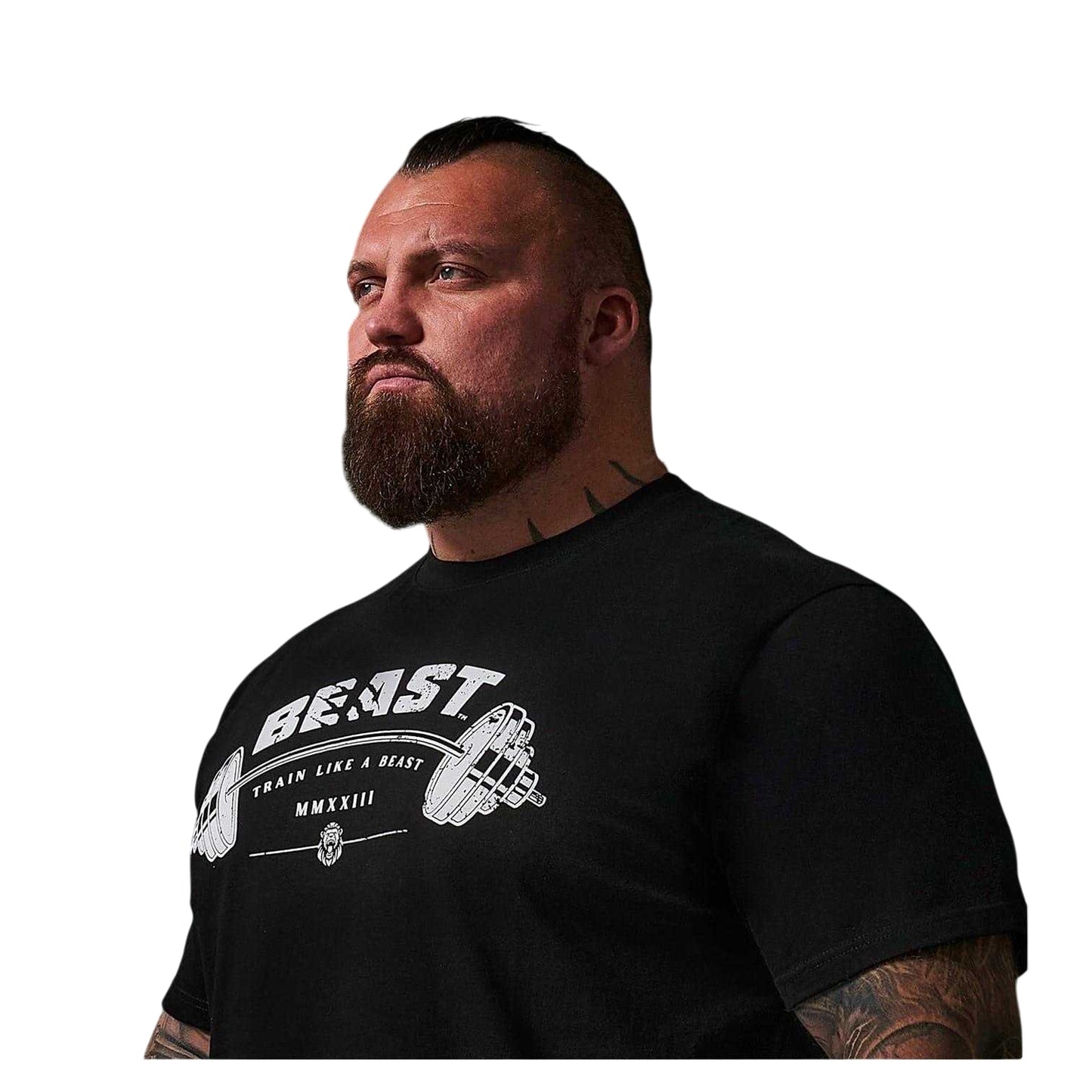 Black - Back - BEAST Unisex Adult Barbell Relaxed Fit T-Shirt
