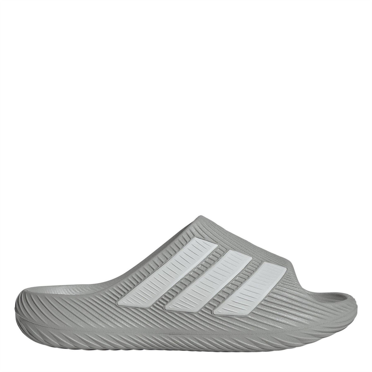 Grey - Front - Adidas Mens Adilette Shower Rubber Sliders