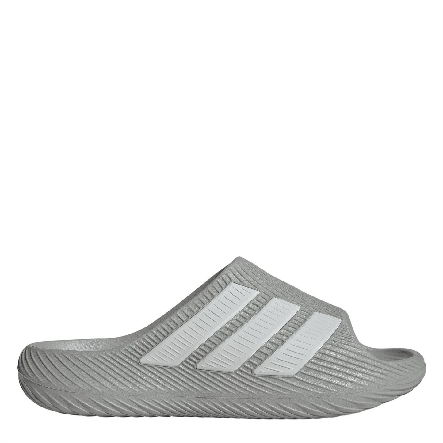 Grey - Front - Adidas Mens Adilette Shower Rubber Sliders