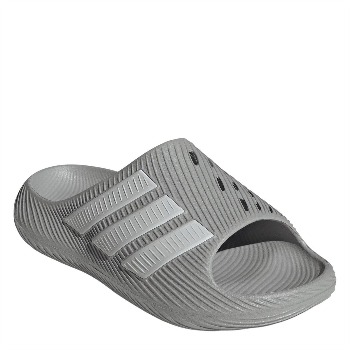 Grey - Side - Adidas Mens Adilette Shower Rubber Sliders