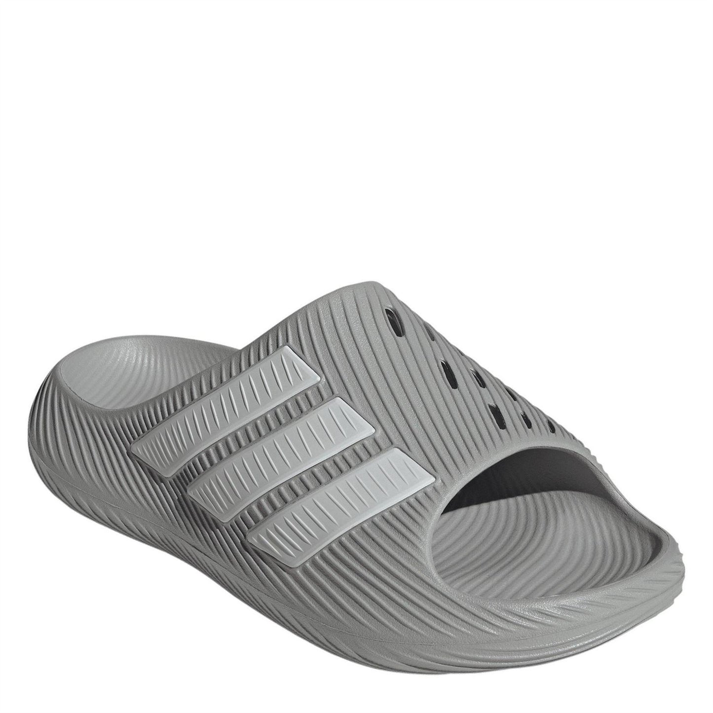 Grey - Side - Adidas Mens Adilette Shower Rubber Sliders