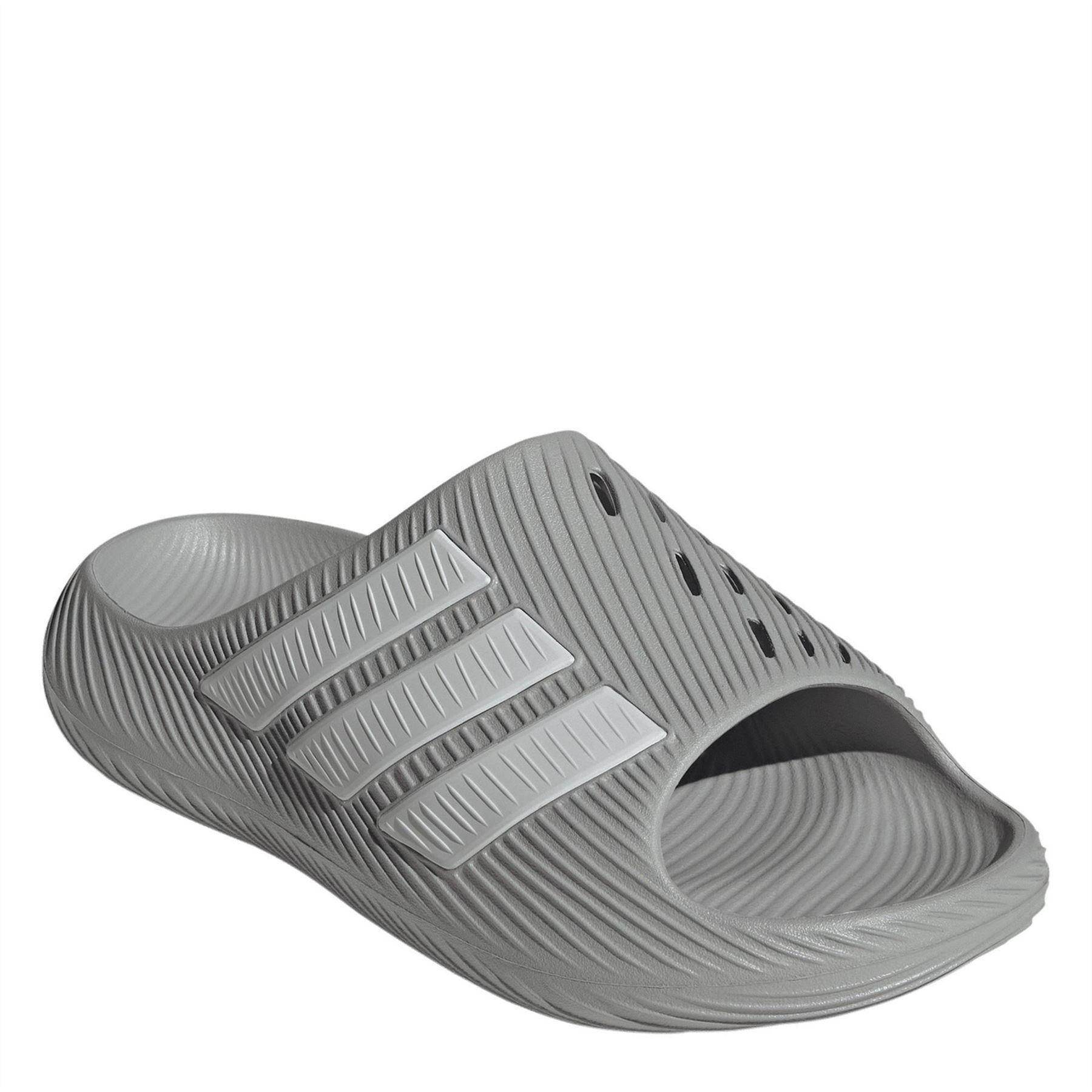Grey - Side - Adidas Mens Adilette Shower Rubber Sliders