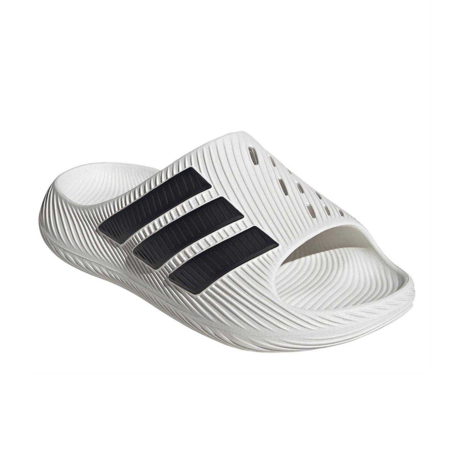 White-Black - Front - Adidas Mens Adilette Shower Rubber Sliders