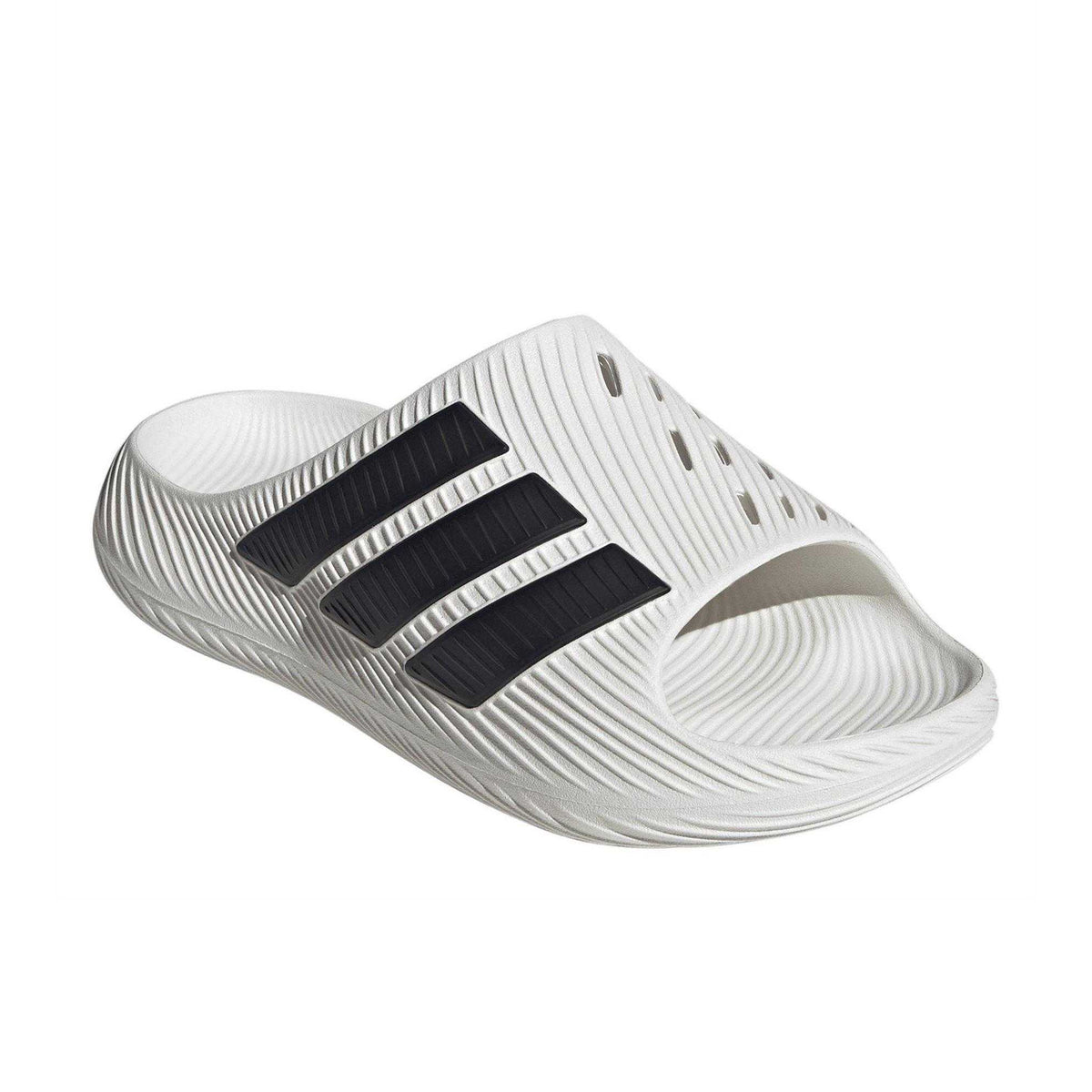 White-Black - Front - Adidas Mens Adilette Shower Rubber Sliders